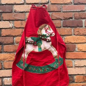 Festive Red Rocking Horse Apron